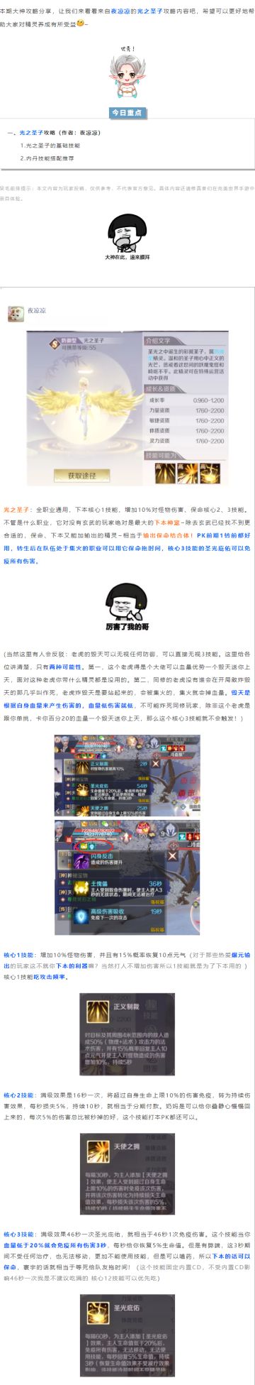 【光之圣子攻略】输出保命结合体，全职业通用下本神宠