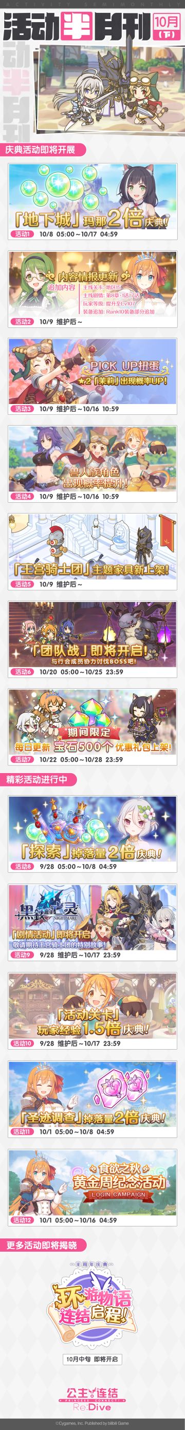 十月下旬常规活动开展预告