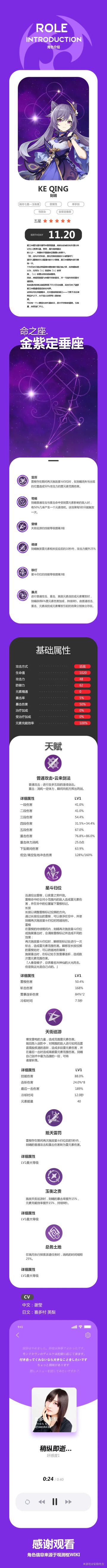 【安稳玩梗】第七期：“用音乐播放器的方式打开角色介绍——刻晴”