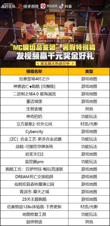 MC模组品鉴团招募中~(๑•̀ㅂ•́)و✧