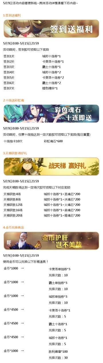 讨论专贴丨5月9日活动内容更新预览