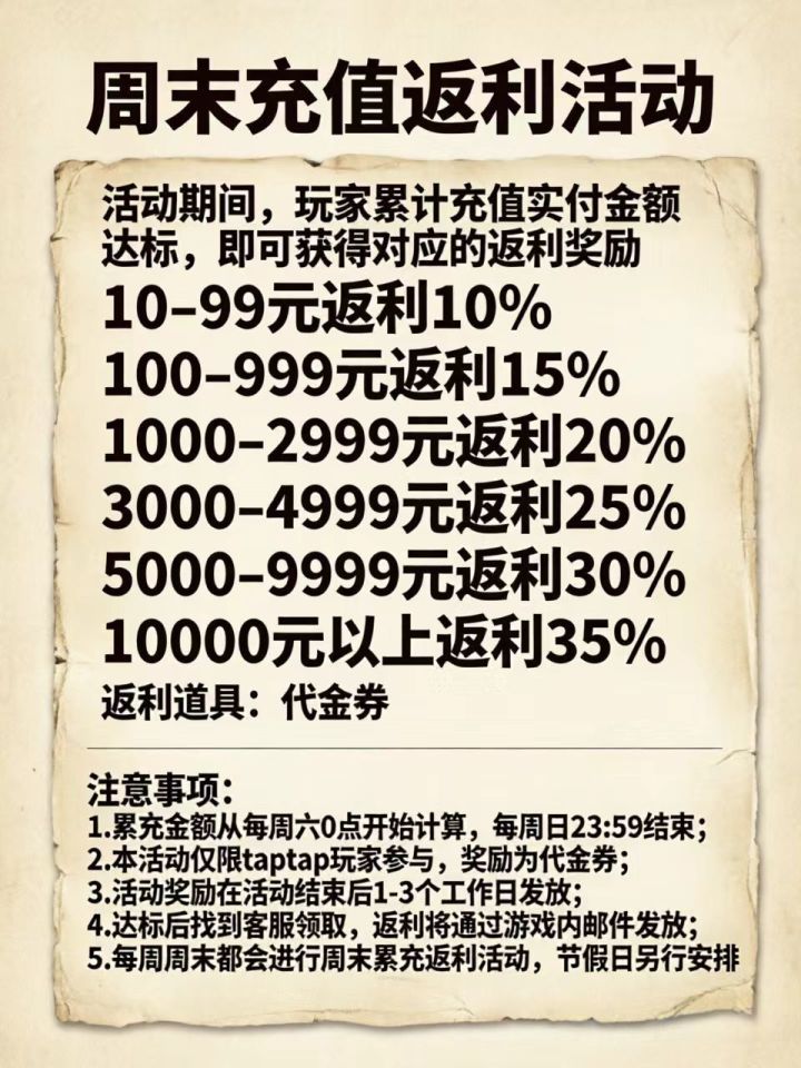 【周末限时活动】8月15日至8月16日《天羽传奇》限时累充活动截图