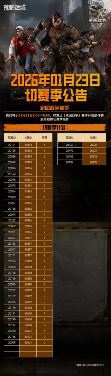 1月23日切赛季公告丨家园战争赛季即将开启