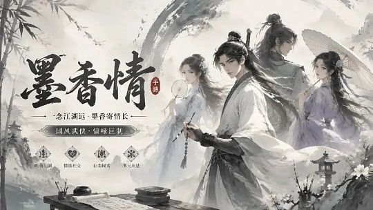 墨香情:水墨国风纯净江湖,绿色公平原汁原味,8 号即将重磅上线截图