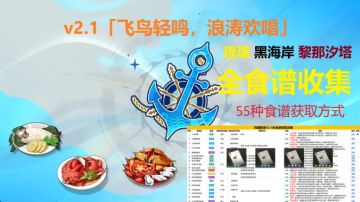 【鸣潮截至V2.1全食谱收集攻略】食谱总计55（特色菜28）