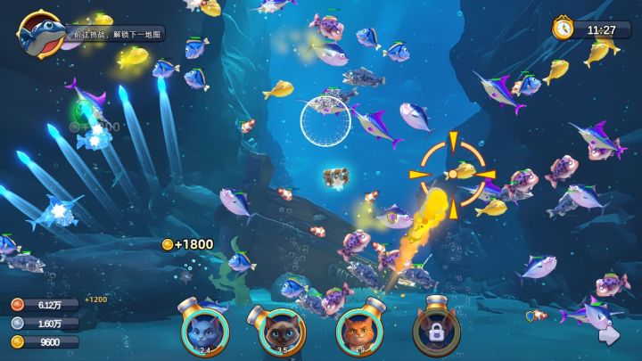 猫咪主角x增量捕鱼游戏《猫咪大作战:捕鱼》steam商店页面上线截图