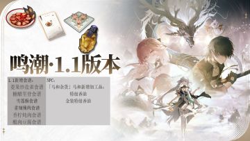 【鸣潮1.1版本】食谱，菜肴(食物），加工品