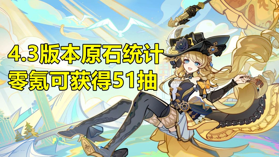【V4.2攻略】#其他攻略#4.3原石统计，零氪可获得51抽，想抽娜维娅最好提前多屯点截图