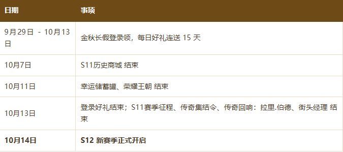 【活动一览】金秋活动一览,不容错过!10月14日开启S12赛季!截图