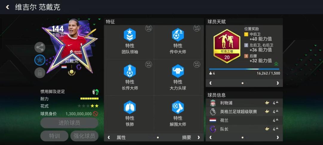 队长之星现役球员推荐“荷兰铁闸”范戴克 下截图