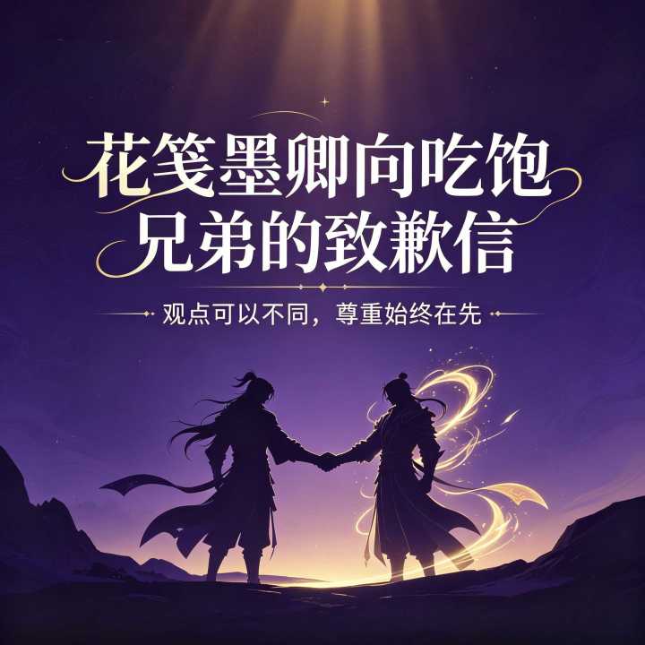 花笺墨卿向吃饱兄弟的致歉信截图