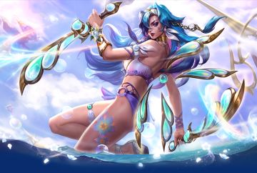 【手游首发夏日限定】大招泡泡水花四溅碧空瞬影卡特琳娜7.17亮相