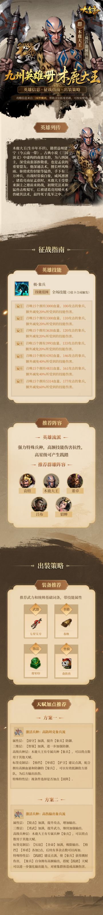 九州英雄册丨S2传奇英雄-木鹿大王