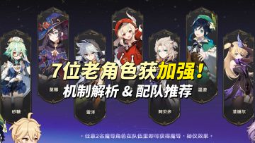 【月之二】7位蒙德角色获加强｜机制分析与配队推荐