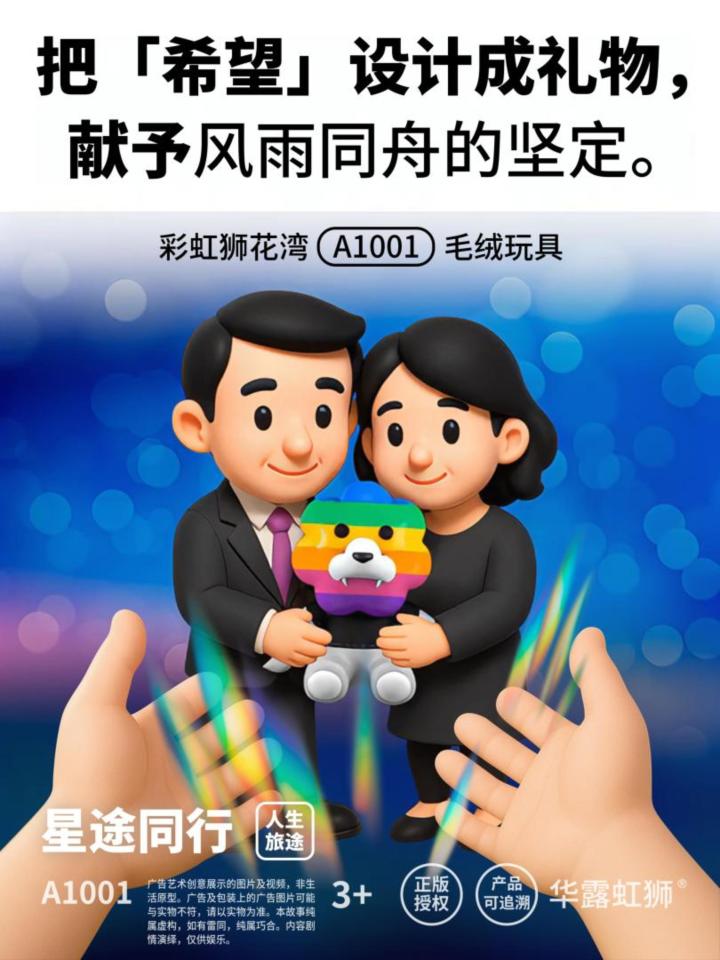 把「希望」设计成礼物,献予风雨同舟的坚定,彩虹狮花湾毛绒玩具截图