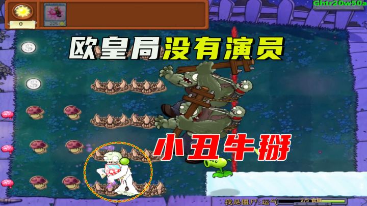 植物大战僵尸:没有向日葵,十次机会,解决五路,欧皇局没有演员截图