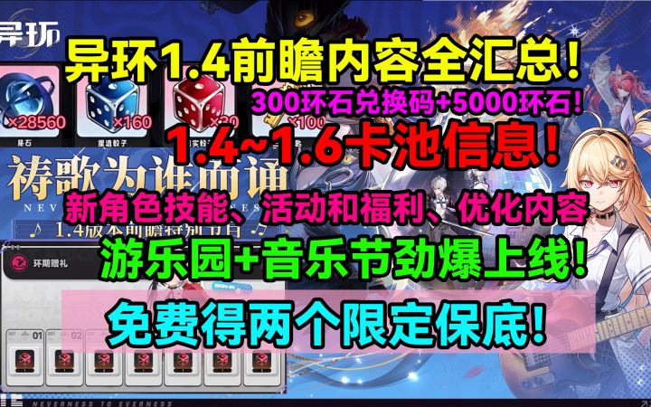异环1.4前瞻直播内容全汇总!1.4~1.6卡池信息!免费得两个限定截图