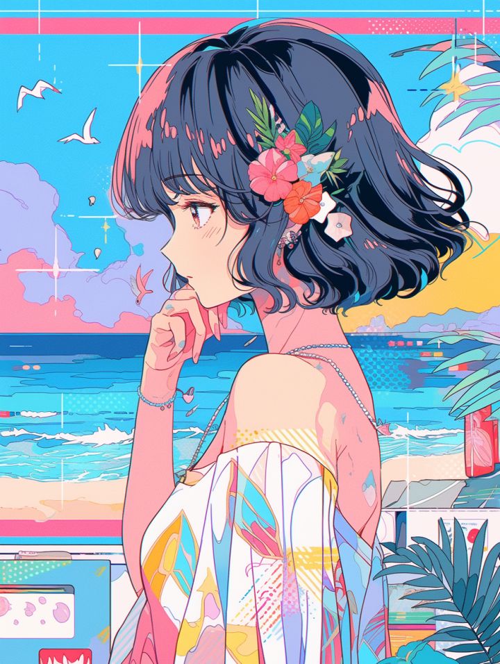 画师:ポップな夏のビーチ截图