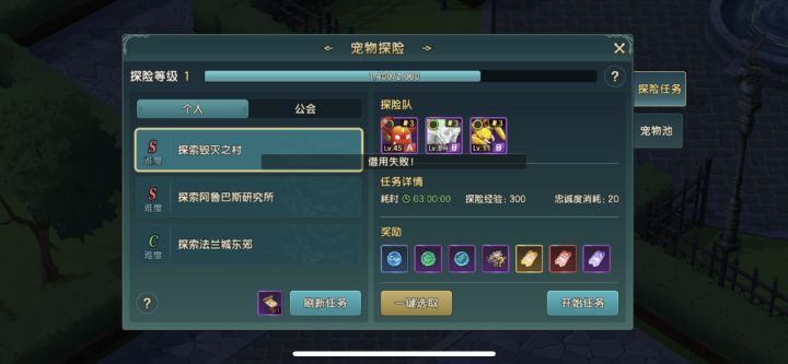 宠物探险问题截图