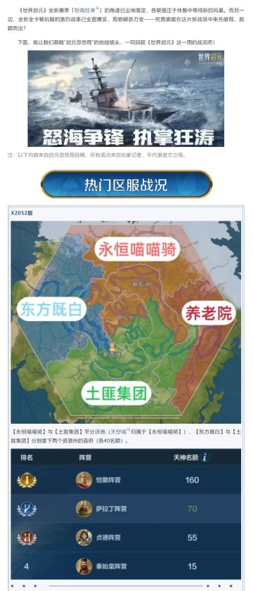 《世界启元》X2纪元「怒海狂涛」第五周周报：雄兵待发，剑指新程