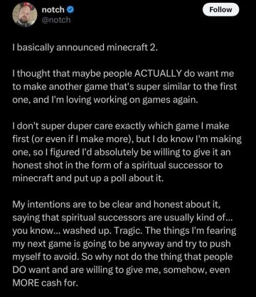 《我的世界》创造者宣布开发MC精神续作！