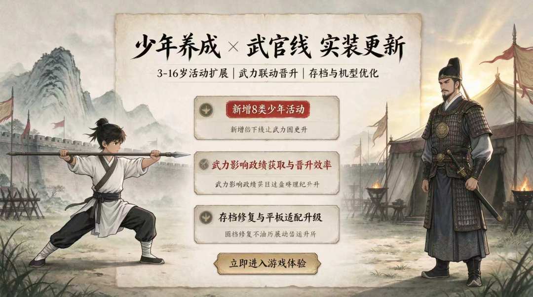 更新|少年养成 × 武官线实装,存档修复 1