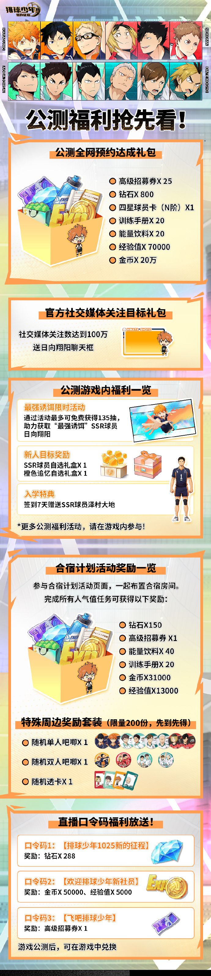 最高200抽？排球少年开始公测！ 2