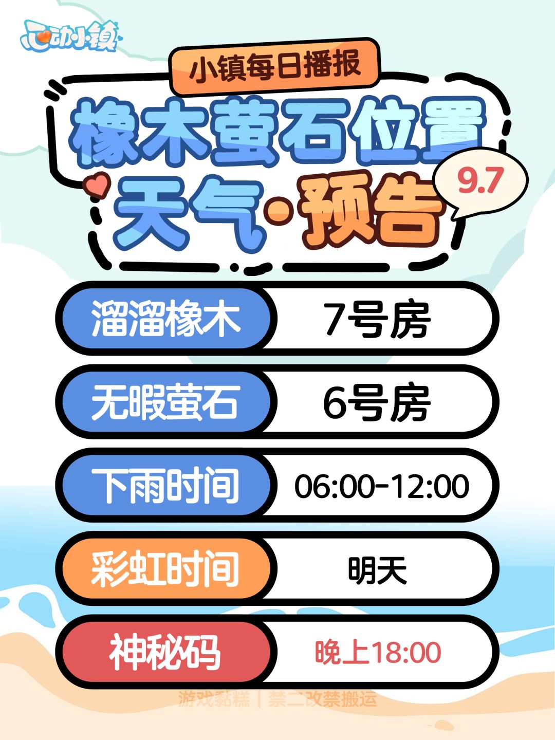 心动小镇9.7|明天6点下雨 下完雨有彩虹 1