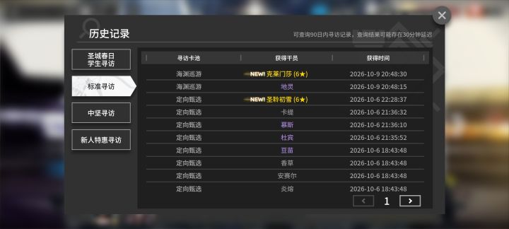 总共只有四抽的我，第二抽就出了，甚至是五星转六星，可惜没录截图