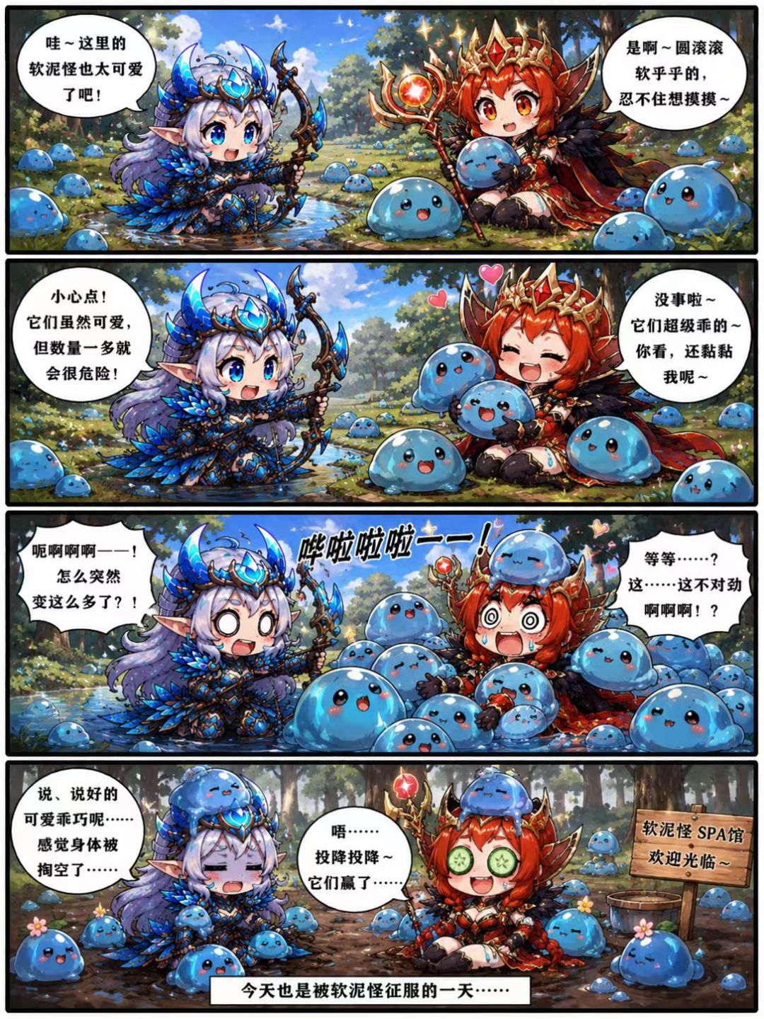 《地牢猎手6》4格漫画——软泥怪SPA馆 1