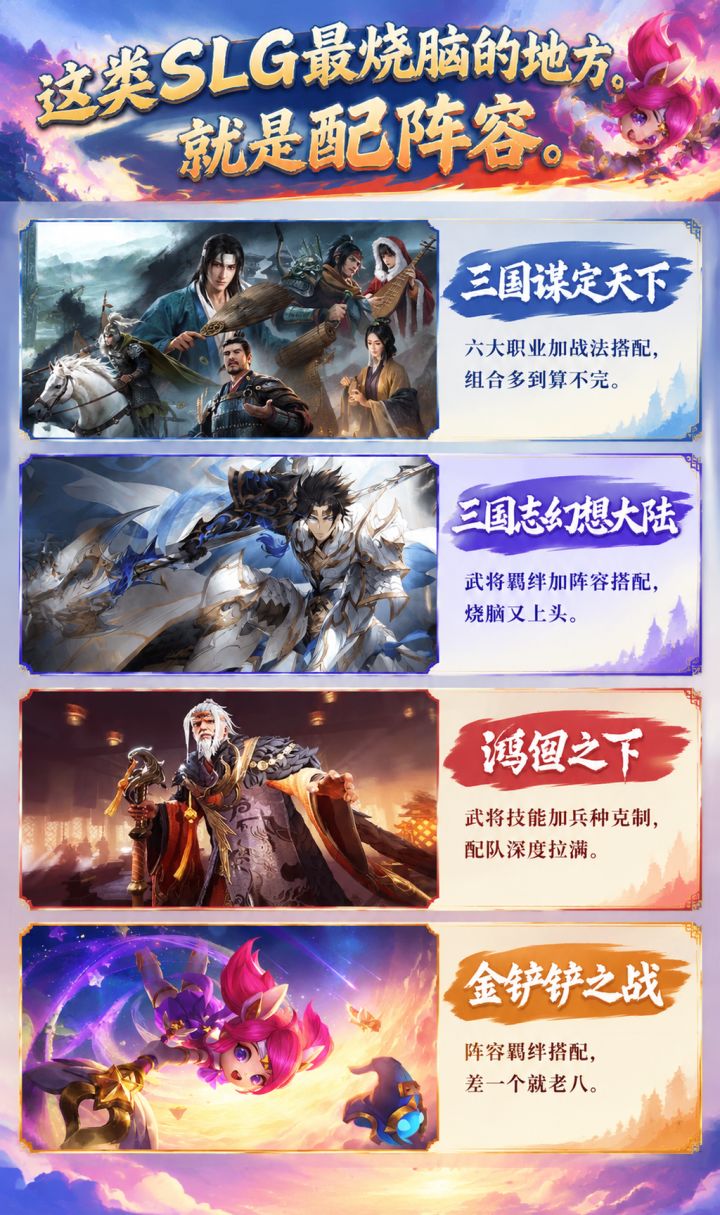 这类SLG最烧脑的地方,就是配阵容截图