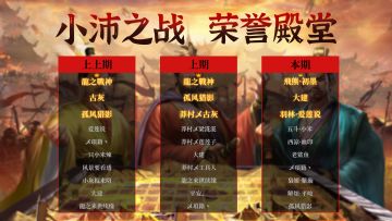 荣誉殿堂 | 小沛之战排行榜！