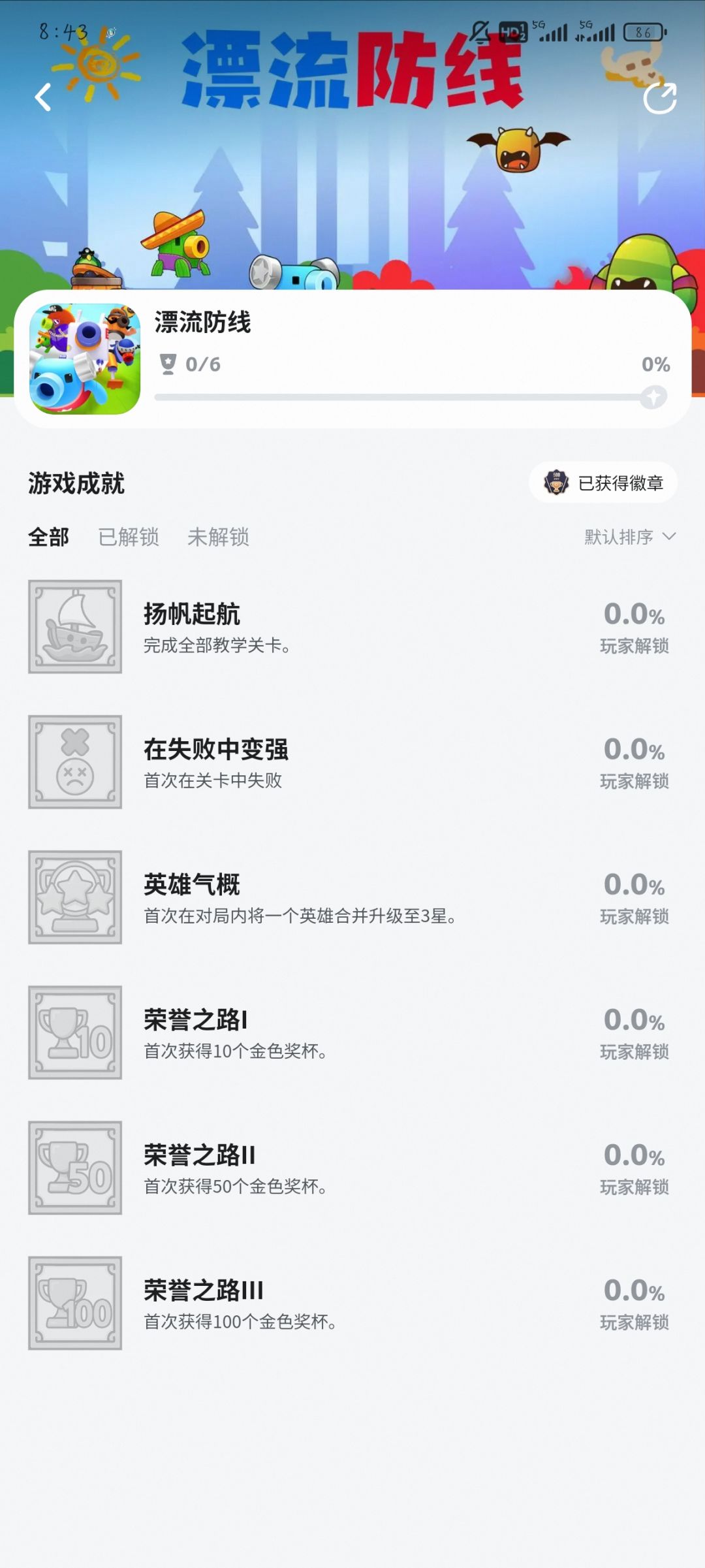 《漂流防线》6成就 2