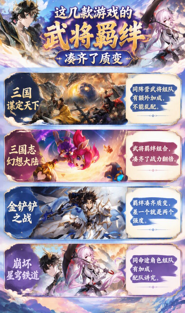 这几款游戏的武将羁绊,凑齐了质变截图