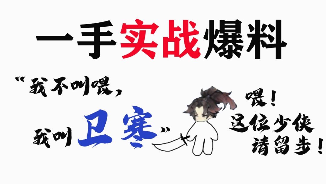 玩家投稿：一手资讯！卫寒实战曝光！是花架子？还是新版本之子？截图