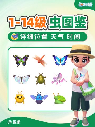 1-14级捕虫图鉴攻略 天气时间地点（全）