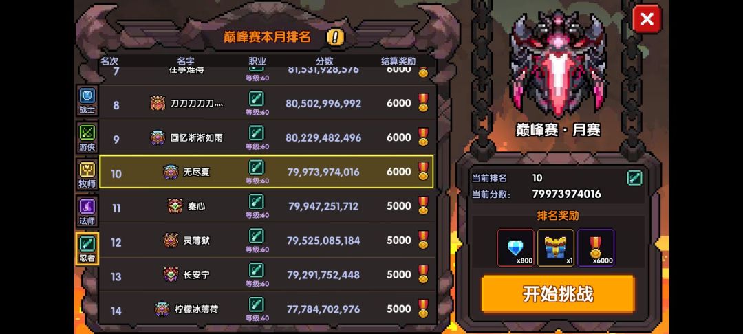 一坤年牢玩家第一次月赛前十 3