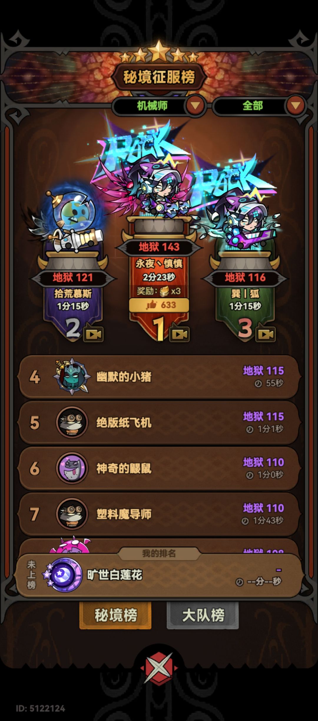 各职业排行榜 3