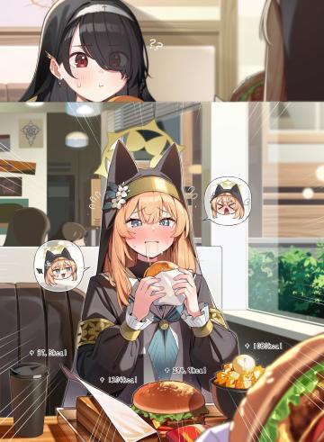 玛丽吃汉堡(｡･ω･｡)ﾉ♡