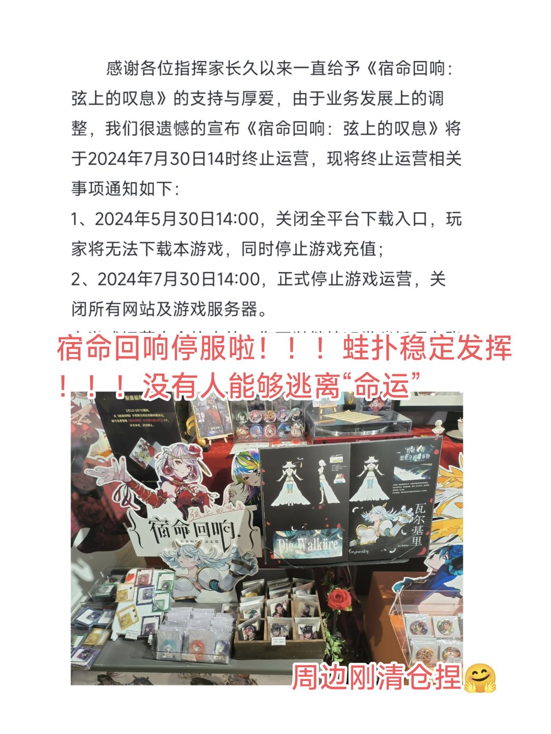 宿命回响停服了 1