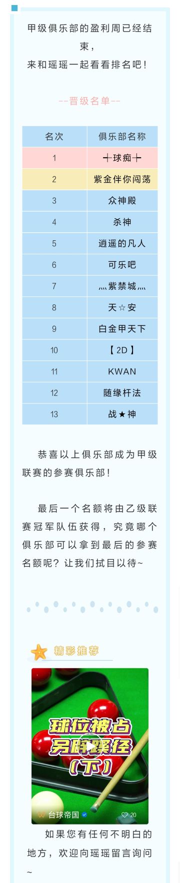 第十一届甲级联赛周积分排名公布