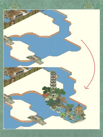 完美衔接…曲桥观荷+烟雨桥+江中塔‼️