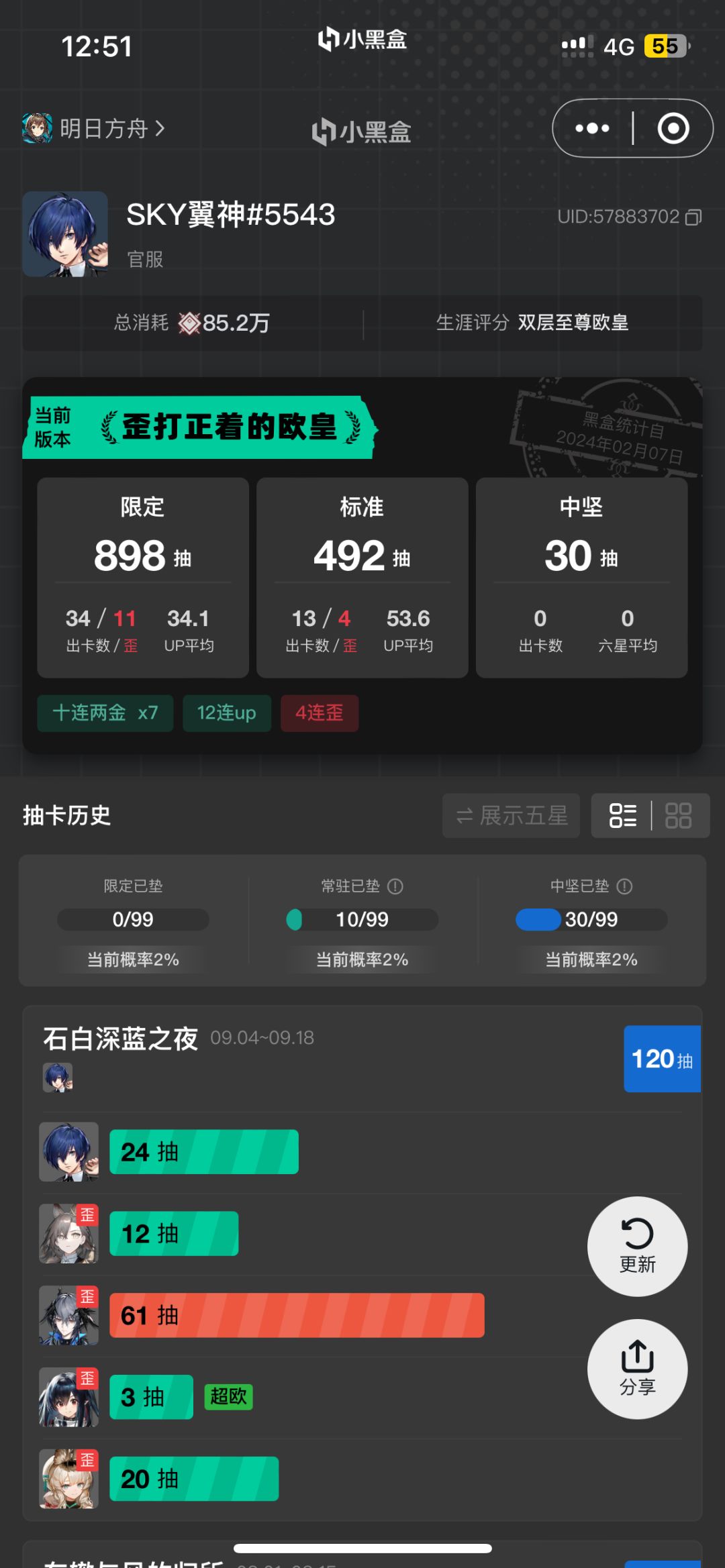 本次联动有点歪,只能吃低保120抽了 3