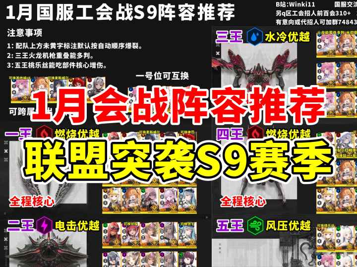 【胜利女神】国服1月工会战 联盟突袭S9 阵容推荐一图流截图