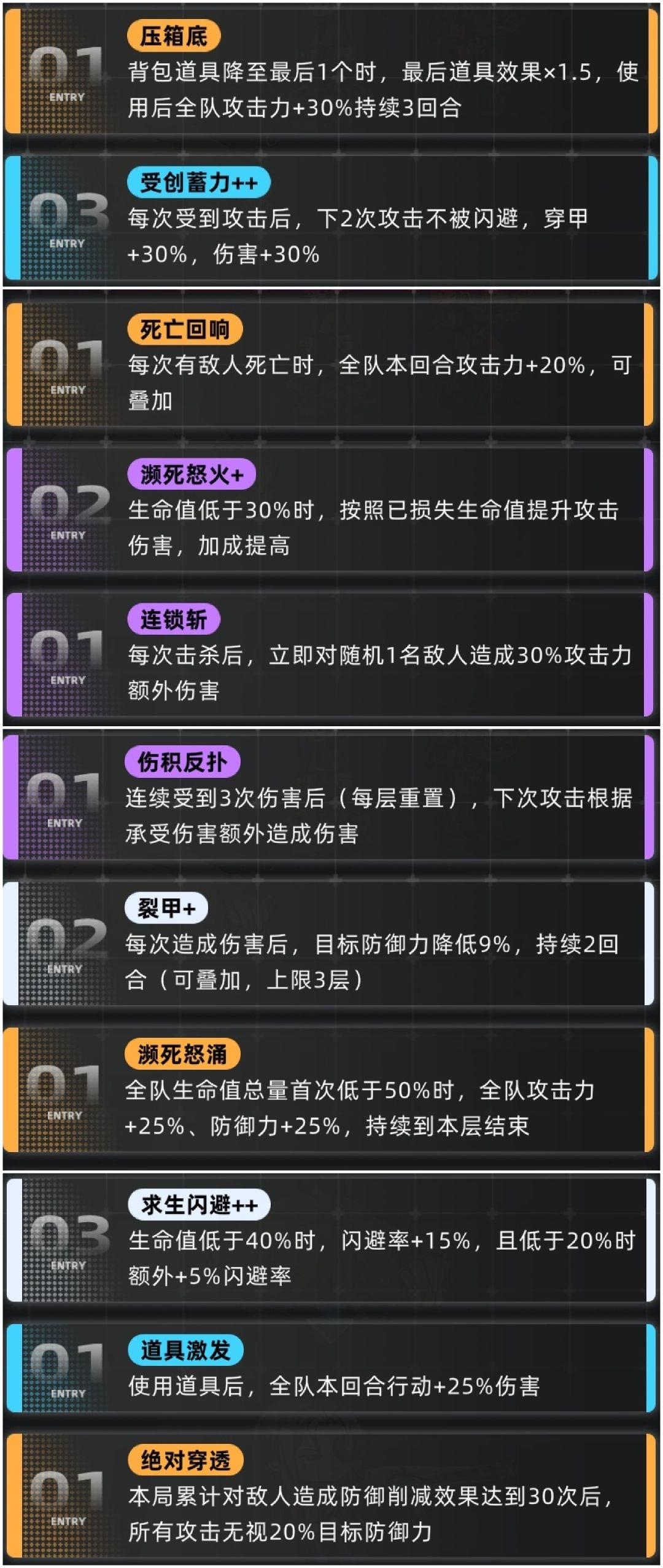 爬塔词条 2