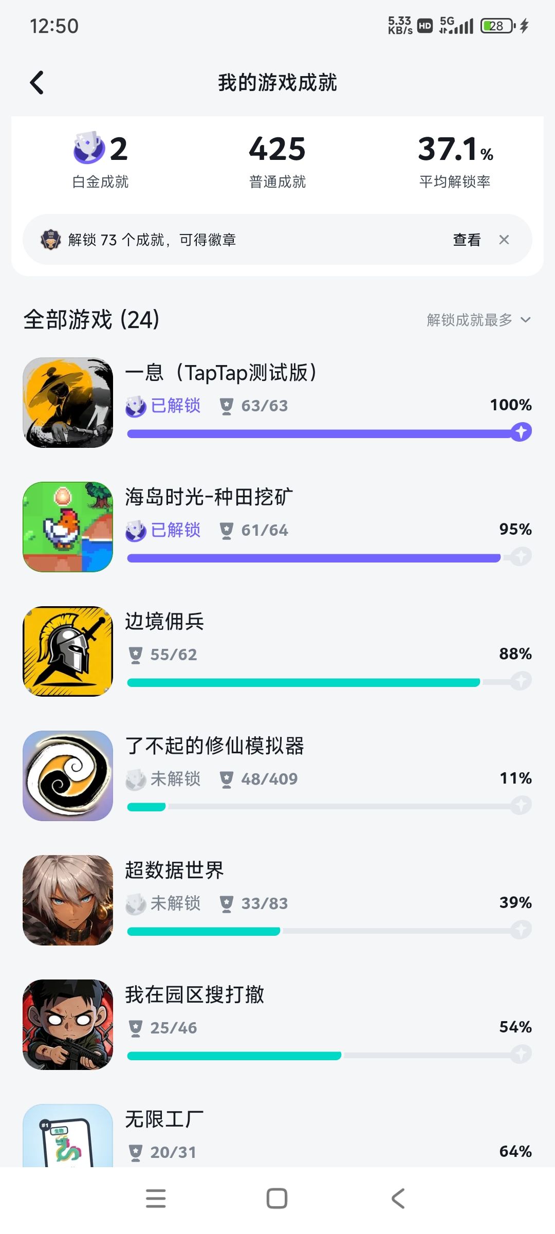 成功拿下第一个全成就 2