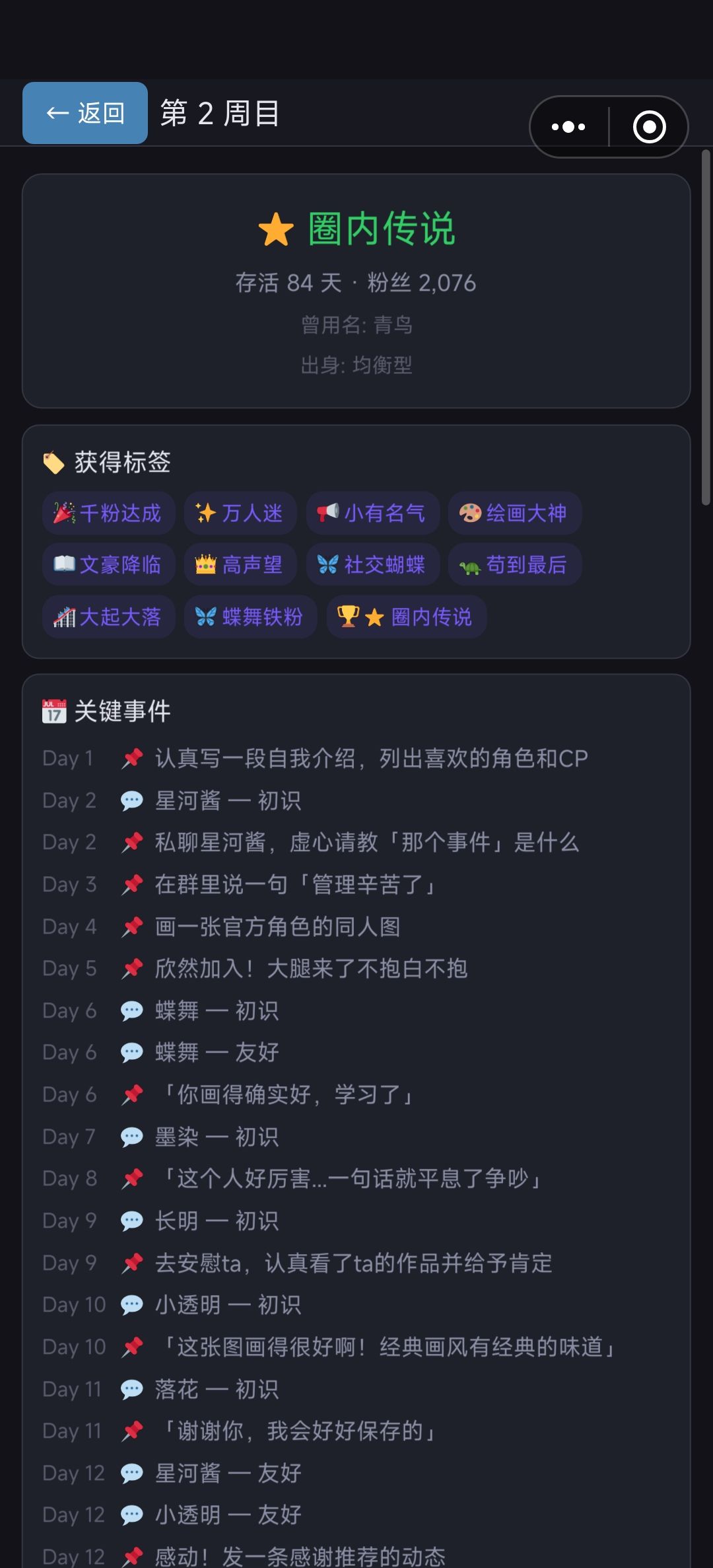 二周目达成全员挚友,快乐! 2