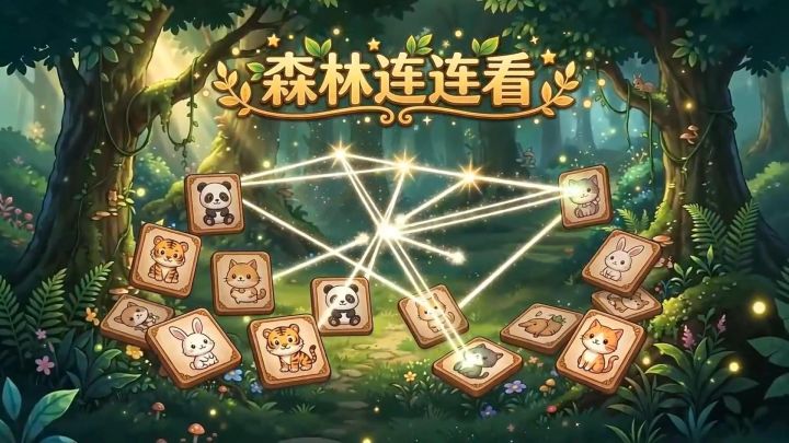 一款森林主题的连连看,做到了100关不重样截图