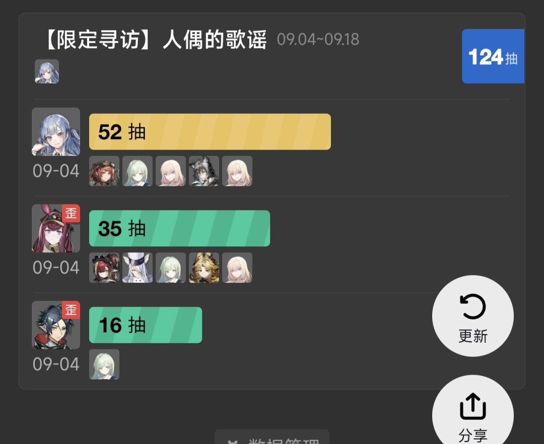 大战限定池记录 1
