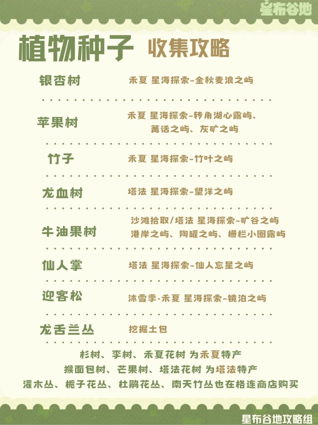 星布谷地【作物/植物种子】收集攻略一览! 2